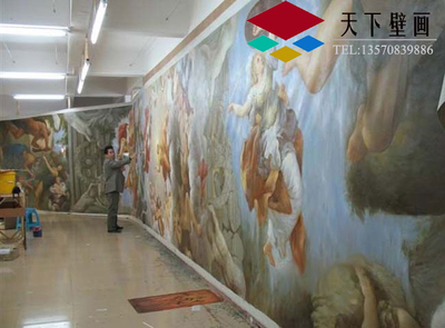 酒店壁画 酒店配画 欧式壁画