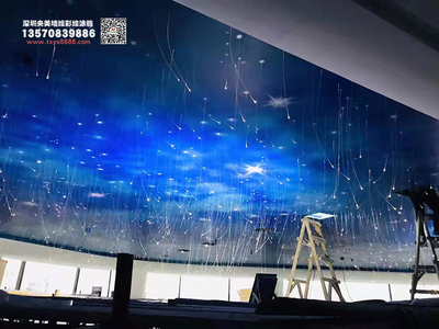 北京納通科技總部天頂星空彩繪+彩繪星空+星空彩繪施工過程